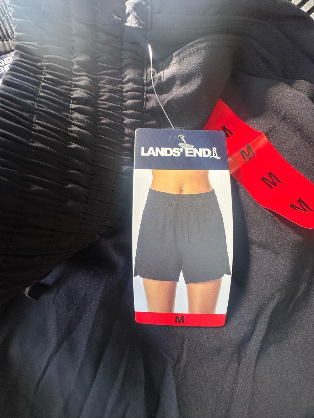 Lands’ End Black Swim Shorts UPF 50 Quick Dry Size Medium NWT - Picture 2 of 4